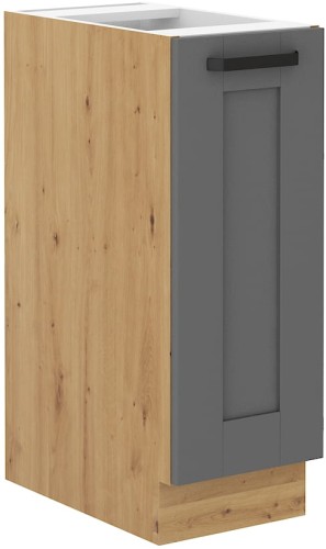 Przejdź do produktu Szafka dolna 30 cm LILA 30 D CARGO BB wysuwana z koszem CIEMNOSZARY MAT / DĄB ARTISAN