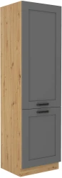 Szafka kuchenna słupek LILA 60 DK-210 2F CIEMNOSZARY MAT / DĄB ARTISAN