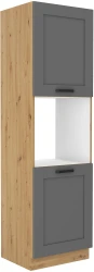 Szafka kuchenna słupek LILA 60 DP-210 2F CIEMNOSZARY MAT / DĄB ARTISAN
