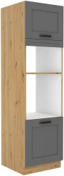 Szafka kuchenna słupek LILA 60 DPM-210 2F CIEMNOSZARY MAT / DĄB ARTISAN