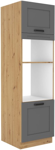 Przejdź do produktu Szafka kuchenna słupek LILA 60 DPM-210 2F CIEMNOSZARY MAT / DĄB ARTISAN