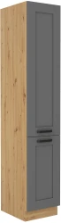 Szafka kuchenna słupek LILA 40 DK-210 2F CIEMNOSZARY MAT / DĄB ARTISAN