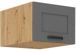 Szafka górna nadstawna LILA 50 NAGU-36 1F pawlacz CIEMNOSZARY MAT / DĄB ARTISAN