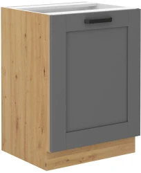 Szafka dolna LILA 60 D 1F BB CIEMNOSZARY MAT / DĄB ARTISAN