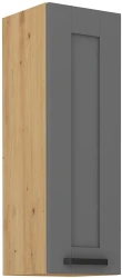 Szafka górna 30cm LILA 30 G-90 1F CIEMNOSZARY MAT / DĄB ARTISAN