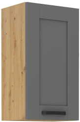 Szafka górna 40cm LILA 40 G-72 1F CIEMNOSZARY MAT / DĄB ARTISAN