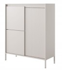 Komoda dwudrzwiowa SESSY 100 x 125 cm meble do salonu, ryflowane fronty beż