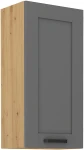 Szafka górna 45 cm LILA 45 G-90 1F CIEMNOSZARY MAT / DĄB ARTISAN