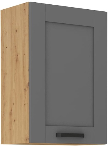 Przejdź do produktu Szafka górna 50 cm LILA 50 G-72 1F BB CIEMNOSZARY MAT / DĄB ARTISAN