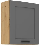 Szafka górna 60 cm LILA 60 G - 72 1F CIEMNOSZARY MAT / DĄB ARTISAN