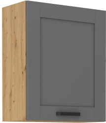 Szafka górna 60 cm LILA 60 G - 72 1F CIEMNOSZARY MAT / DĄB ARTISAN