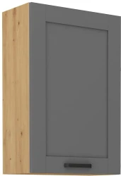 Szafka górna 60 cm LILA 60 G - 90 1F CIEMNOSZARY MAT / DĄB ARTISAN