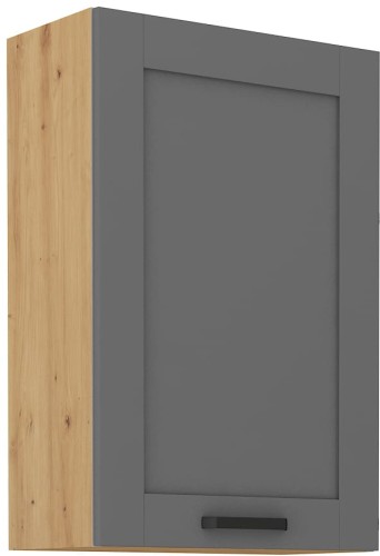 Przejdź do produktu Szafka górna 60 cm LILA 60 G - 90 1F CIEMNOSZARY MAT / DĄB ARTISAN