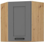 Szafka górna narożna 60 x 60 cm LILA GN-72 1F (45°) CIEMNOSZARY MAT / DĄB ARTISAN