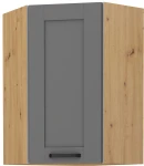 Szafka górna narożna 60 x 60 cm LILA GN-90 1F (45°) CIEMNOSZARY MAT / DĄB ARTISAN