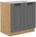 Szafka dolna LILA 80 D 2F BB CIEMNOSZARY MAT / DĄB ARTISAN
