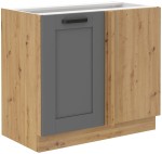 Szafka dolna narożna LILA 105 ND 1F BB CIEMNOSZARY MAT / DĄB ARTISAN