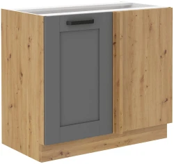 Szafka dolna narożna LILA 105 ND 1F BB CIEMNOSZARY MAT / DĄB ARTISAN