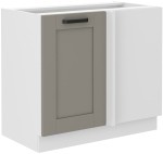 Szafka dolna narożna LILA 105 ND 1F BB JASNOSZARY MAT / BIAŁY