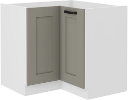 Szafka dolna narożna LILA 90x90 cm 2F BB JASNOSZARY MAT / BIAŁY