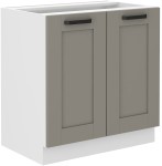 Szafka dolna LILA 80 D 2F BB JASNOSZARY MAT / BIAŁY