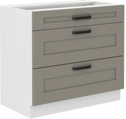 Szafka dolna LILA 80 D 3S BB JASNOSZARY MAT / BIAŁY