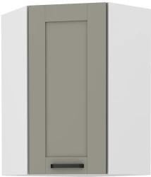 Szafka górna narożna 60 x 60 cm LILA GN-90 1F (45°) JASNOSZARY MAT / BIAŁY