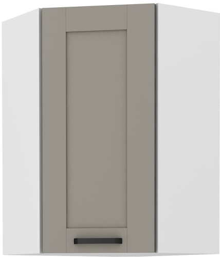 Przejdź do produktu Szafka górna narożna 60 x 60 cm LILA GN-90 1F (45°) JASNOSZARY MAT / BIAŁY
