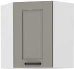 Szafka górna narożna 60 x 60 cm LILA GN-72 1F (45°) JASNOSZARY MAT / BIAŁY