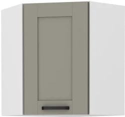 Szafka górna narożna 60 x 60 cm LILA GN-72 1F (45°) JASNOSZARY MAT / BIAŁY