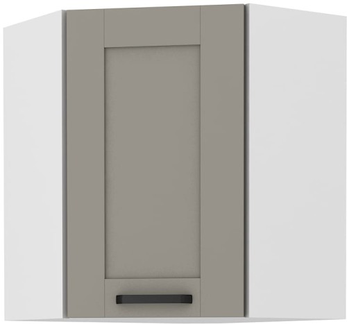 Przejdź do produktu Szafka górna narożna 60 x 60 cm LILA GN-72 1F (45°) JASNOSZARY MAT / BIAŁY