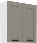 Szafka górna 80 cm LILA 80 G - 90 2F JASNOSZARY MAT / BIAŁY
