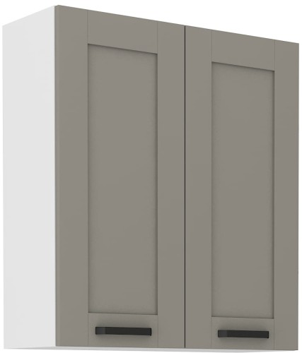 Przejdź do produktu Szafka górna 80 cm LILA 80 G - 90 2F JASNOSZARY MAT / BIAŁY
