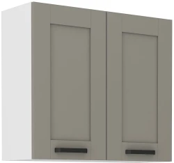 Szafka górna 80 cm LILA 80 G-72 2F JASNOSZARY MAT / BIAŁY