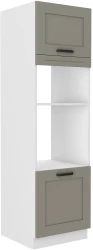 Szafka kuchenna słupek LILA 60 DPM-210 2F JASNOSZARY MAT / BIAŁY