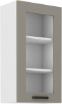 Szafka górna witryna 40cm LILA 40 GS-90 1F BB JASNOSZARY MAT / BIAŁY