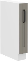 Szafka dolna 15 cm LILA 15 D CARGO BB wysuwana z koszem JASNOSZARY MAT / BIAŁY