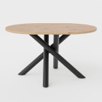 Stół loftowy do jadalni WOOD 138 x 110 cm, owalny blat DĄB ARTISAN