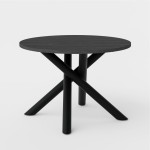 Stół loftowy do jadalni WOOD 110 cm, okrągły blat JESION PORTLAND