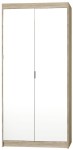 Dwudrzwiowa szafa ubraniowa KLEO fronty z lustrami Garderoba DĄB SONOMA