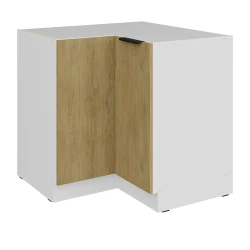 Szafka dolna narożna LUME 90x90 cm 2F BB DĄB CREMONA / BIAŁY