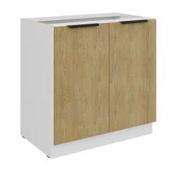 Szafka dolna LUME 80 D 2F BB DĄB CREMONA / BIAŁY