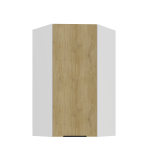 Szafka górna narożna 60 x 60 cm LUME GN-108 1F (45°) DĄB CREMONA / BIAŁY