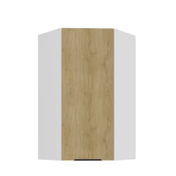 Szafka górna narożna 60 x 60 cm LUME GN-108 1F (45°) DĄB CREMONA / BIAŁY