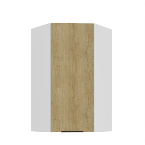 Przejdź do produktu Szafka górna narożna 60 x 60 cm LUME GN-108 1F (45°) DĄB CREMONA / BIAŁY