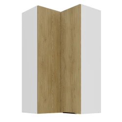 Szafka górna narożna 60 x 60 cm LUME GN-108 2F (90°) DĄB CREMONA / BIAŁY