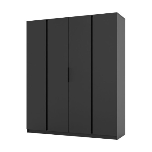 Przejdź do produktu Pojemna Szafa Czterodrzwiowa IGA 200 cm fronty w kolorze czarnym