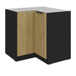 Szafka dolna narożna LUME 90x90 cm 2F BB DĄB CREMONA / CZARNY