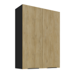 Szafka górna 80 cm LUME 80 G - 108 2F DĄB CREMONA / CZARNY