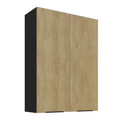 Szafka górna 80 cm LUME 80 G - 108 2F DĄB CREMONA / CZARNY